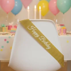 Happy Birthday Glitter Skråbånd
