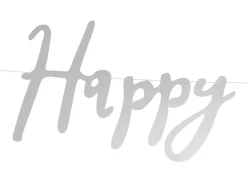 Happy Birthday Guirlande Sølv