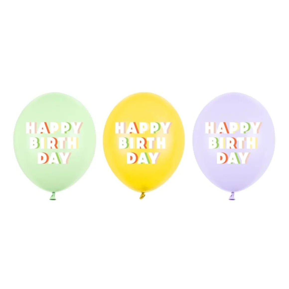 Happy Birthday Latexballoner Pastel