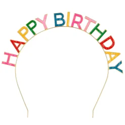 Happy Birthday Metal Hårbøjle Regnbue