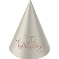 Happy Birthday Mini Partyhatte Crème Rose