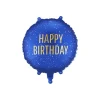 Happy Birthday Rund Folieballon Blå