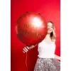 Happy Birthday Rund Folieballon Mørkerød