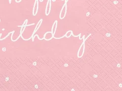 Happy Birthday Servietter Lyserød