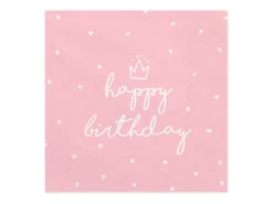 Happy Birthday Servietter Lyserød