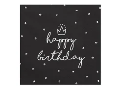 Happy Birthday Servietter Sort