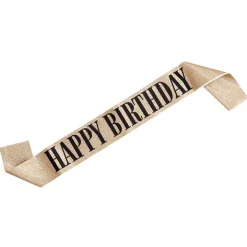 Happy Birthday Skråbånd Guld