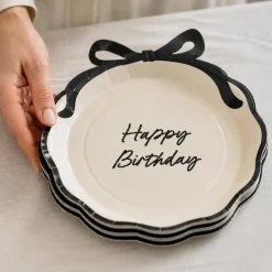 Happy Birthday Sløjfe Tallerkener