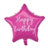 Happy Birthday Stjerne Folieballon Pink