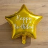 Happy Birthday Stjerne Folieballon Guld