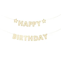 Happy Birthday Stjerne Guirlande Guld