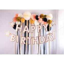 Happy Birthday Stjerne Guirlande Guld