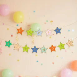 Happy Birthday Stjerner Guirlande