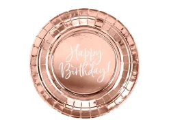 Happy Birthday Tallerkener Rosaguld