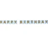 Happy Birthday Vimpelguirlande Lyseblå
