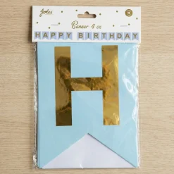 Happy Birthday Vimpelguirlande Lyseblå