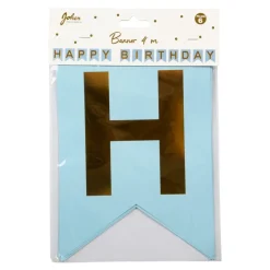 Happy Birthday Vimpelguirlande Lyseblå