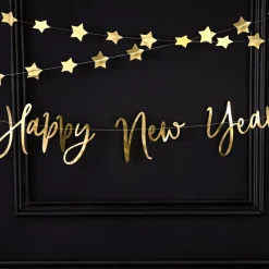Happy New Year Guirlande Guld