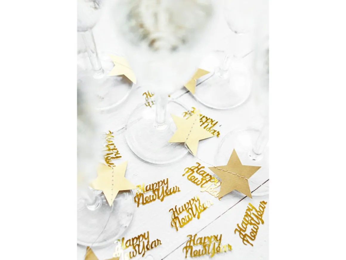 Happy New Year Konfetti Guld