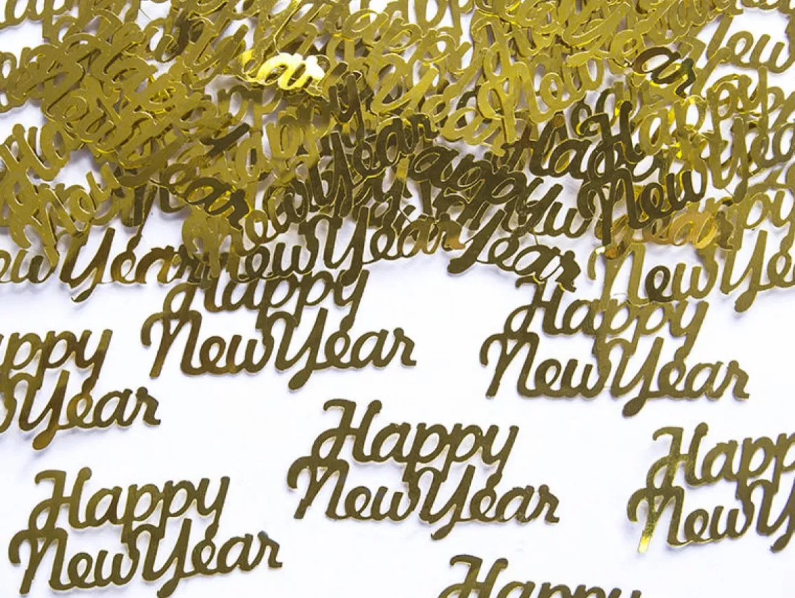 Happy New Year Konfetti Guld