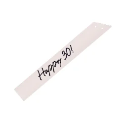 Happy 30 Skråbånd Creme/Sort