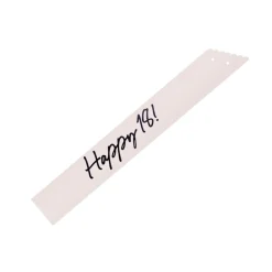 Happy 18 Skråbånd Creme/Sort