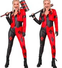 Harlekin Kostume Rød/Sort