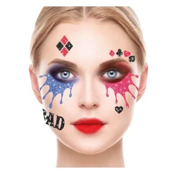 Harley Quinn Ansigtssmykker Blå/Lyserød
