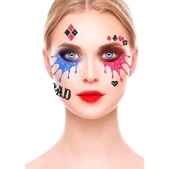 Harley Quinn Ansigtssmykker Blå/Lyserød