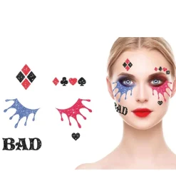 Harley Quinn Ansigtssmykker Blå/Lyserød