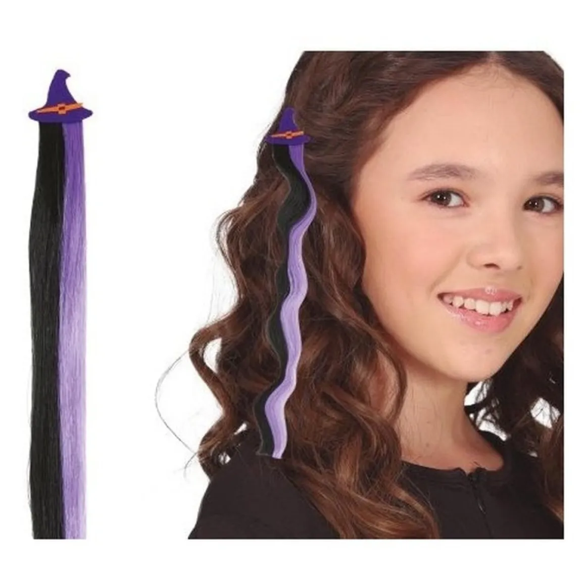 Heksehat Hårclips Lilla/Sort