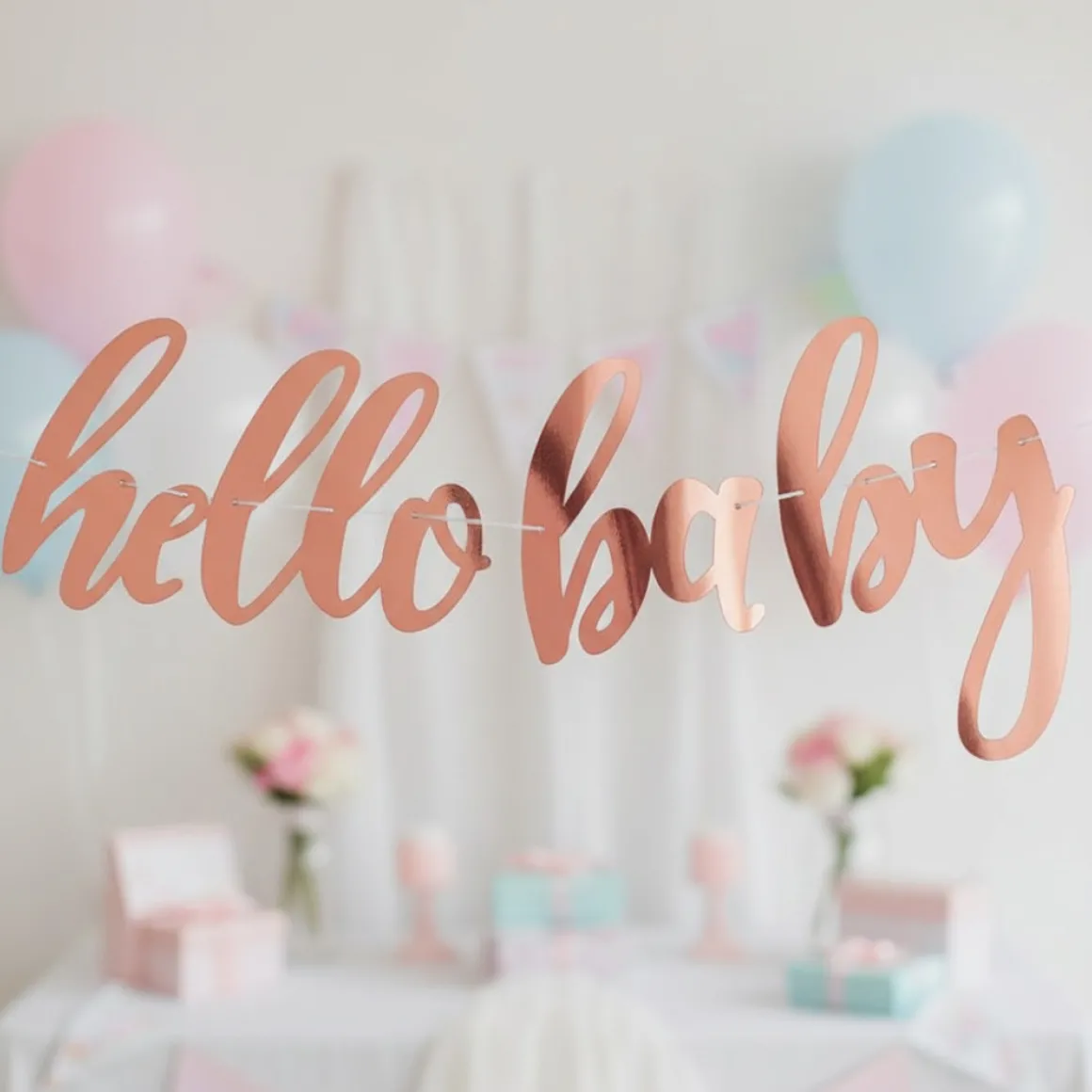 Hello Baby Guirlande Rosaguld