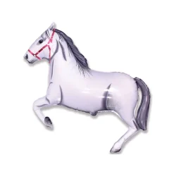 Hest Folieballon Hvid