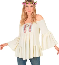 Hippie Bluse Cremehvid