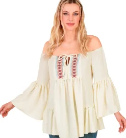 Hippie Bluse Cremehvid