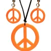 Hippie Fredstegn Smykkesæt Orange