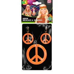 Hippie Fredstegn Smykkesæt Orange