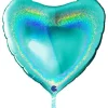 Hjerte Folieballon Holografisk Turkis