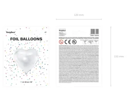 Hjerte Folieballon Hvid