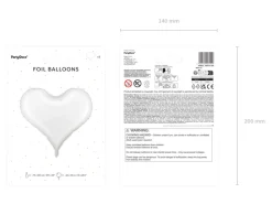 Hjerte Folieballon Hvid