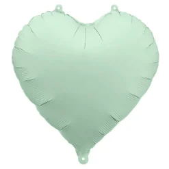 Hjerte Folieballon Mat Grøn