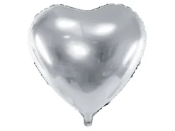 Hjerte Folieballon Sølv