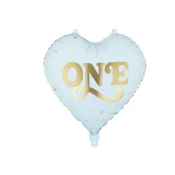 Hjerte One Folieballon Lyseblå