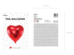 Hjerte Stor Folieballon Rød