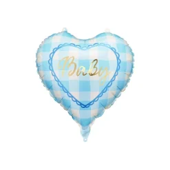 Hjerte Baby Folieballon Lyseblå