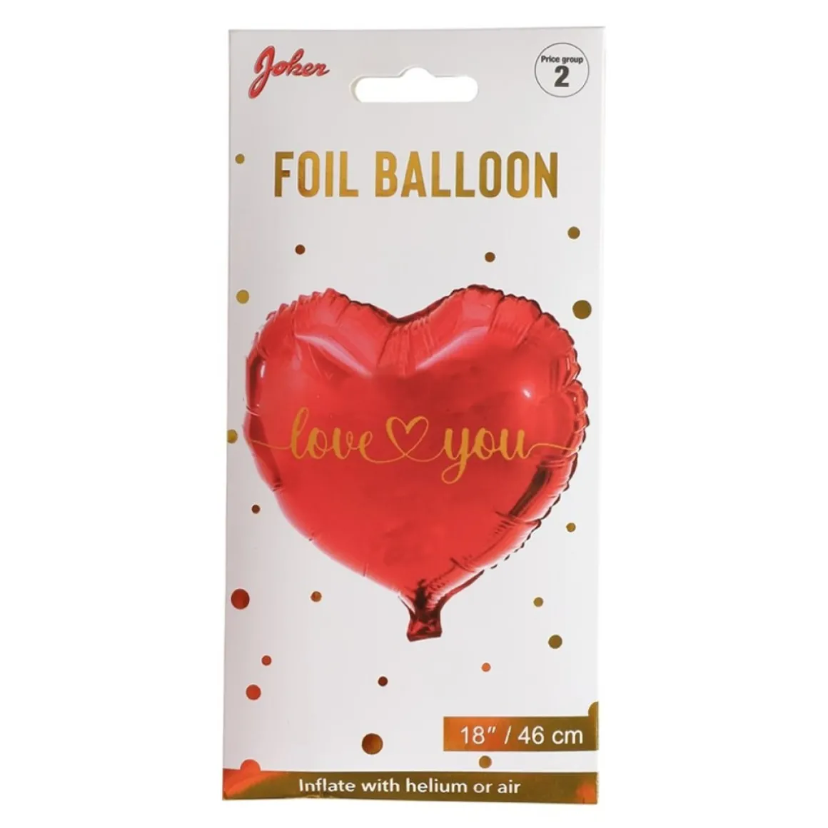 Hjerte Folieballon I Love You Rød