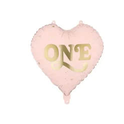 Hjerte One Folieballon Lyserød