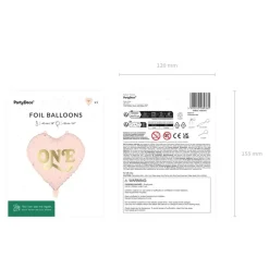 Hjerte One Folieballon Lyserød