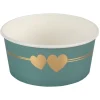 Hjerte Papbægre Celadon/Guld