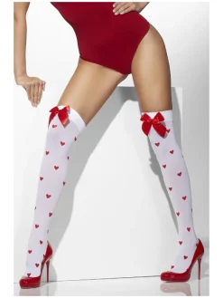 Hjerte Stockings Hvid